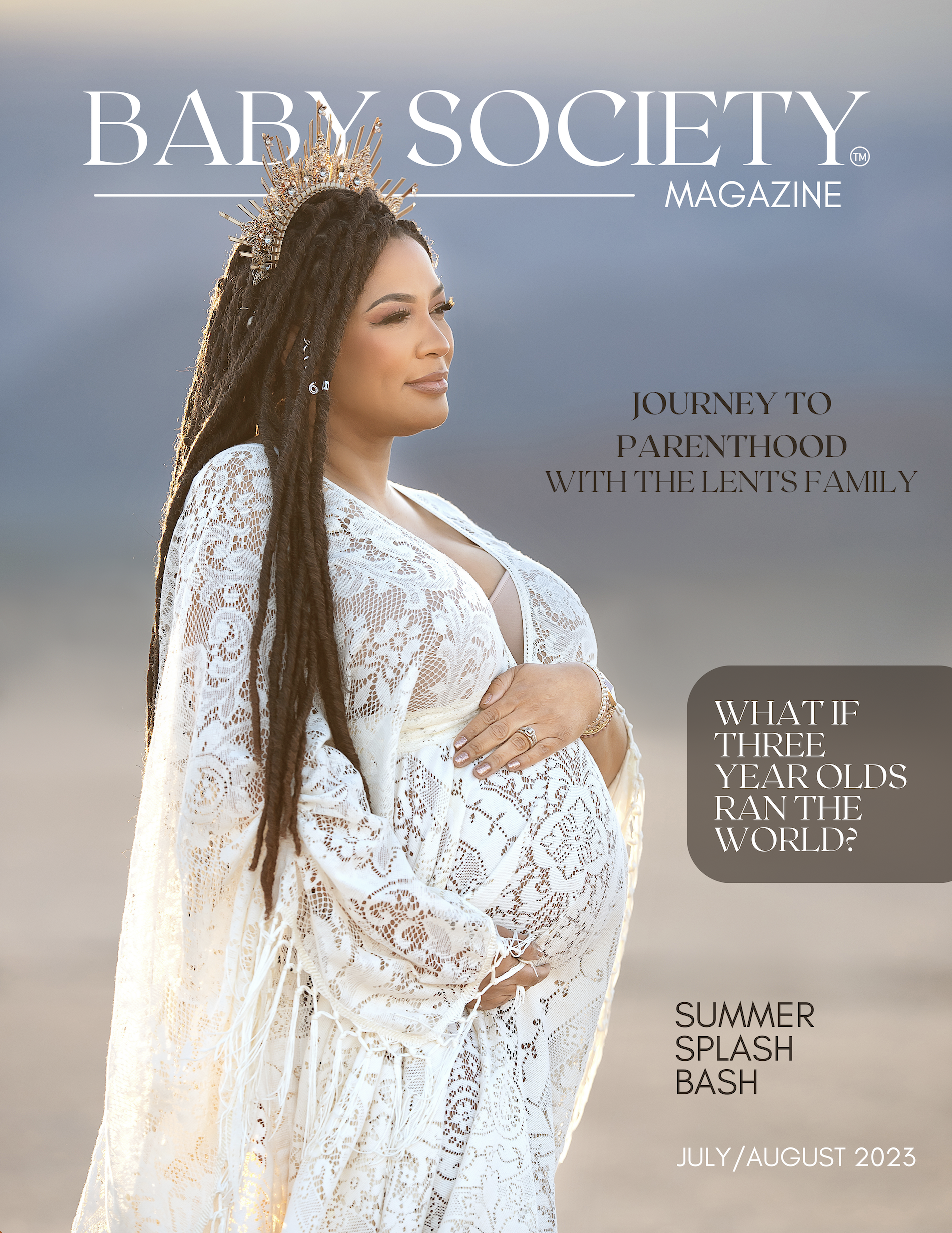 Cover Image from Baby Society Magazine of pregnant woman